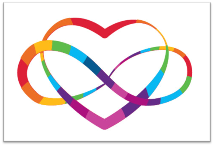 Infinite love symbol in rainbow color